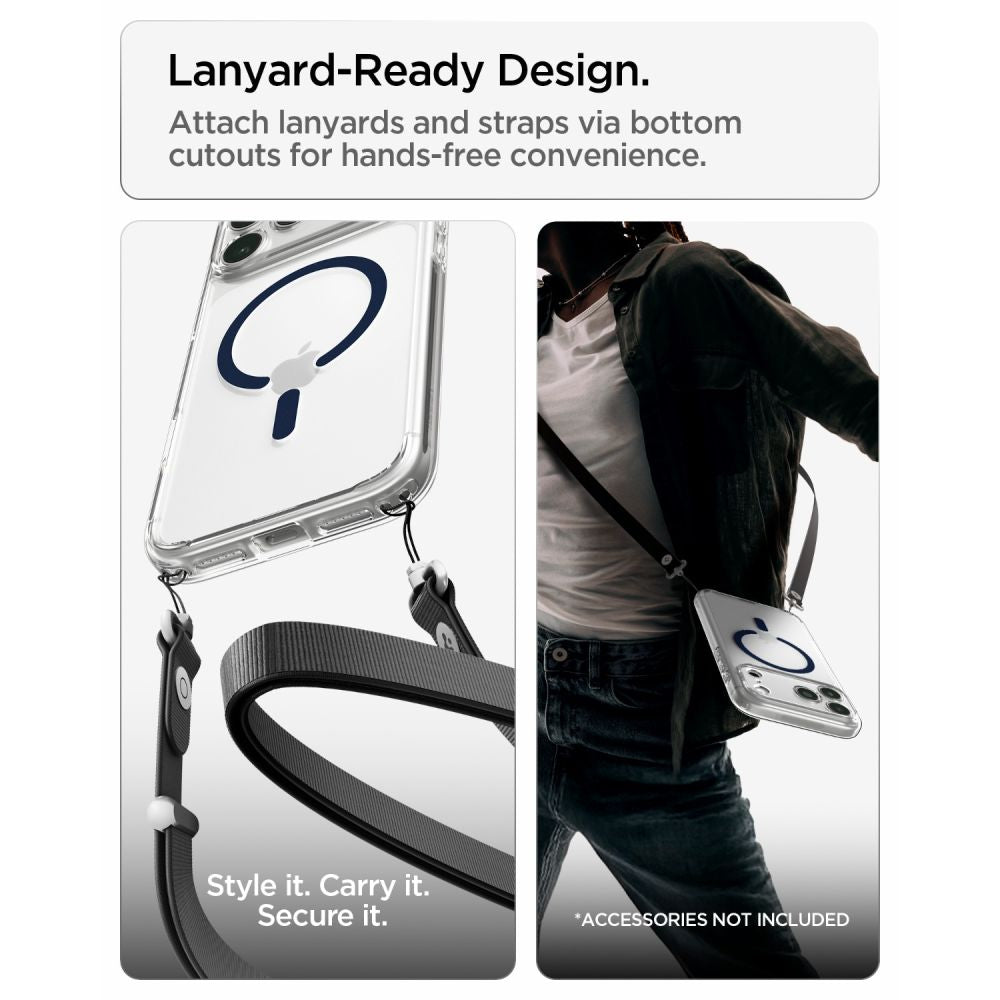 Hard Case Spigen Ultra Hybrid with MagSafe for Apple iPhone 18 Pro Max / 17 Pro Max, Clear Deep Blue ACS12121_12