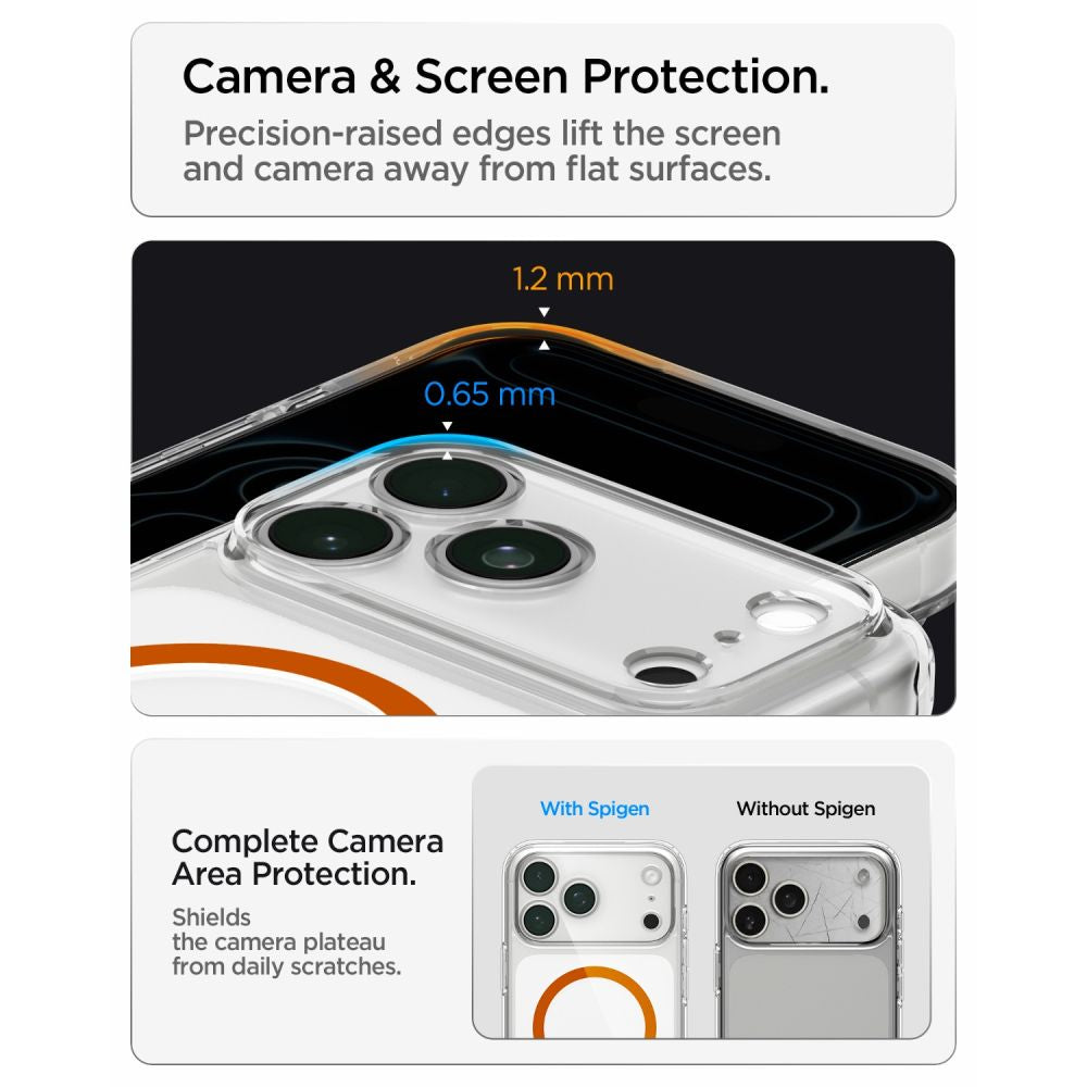 Hard Case Spigen Ultra Hybrid with MagSafe for Apple iPhone 18 Pro Max / 17 Pro Max, Clear Orange ACS12122_10