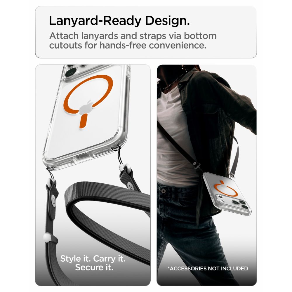 Hard Case Spigen Ultra Hybrid with MagSafe for Apple iPhone 18 Pro Max / 17 Pro Max, Clear Orange ACS12122_11