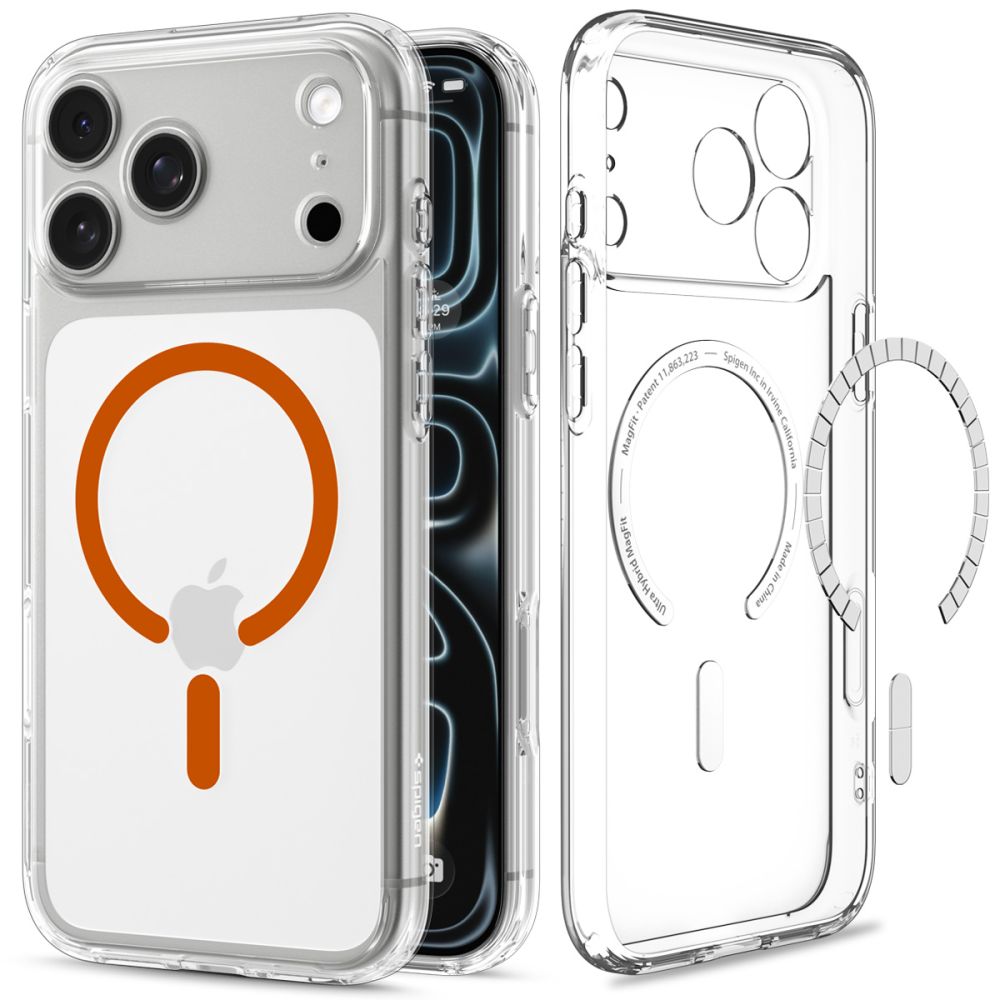 Hard Case Spigen Ultra Hybrid with MagSafe for Apple iPhone 18 Pro Max / 17 Pro Max, Clear Orange ACS12122_1