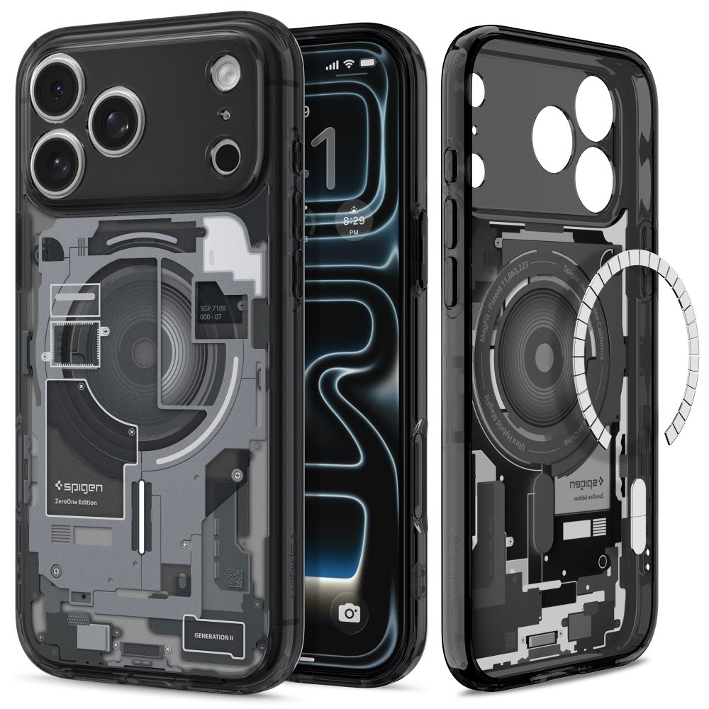Hard Case Spigen Ultra Hybrid Zero One com MagSafe para Apple iPhone 18 Pro Max / 17 Pro Max / Preto / ACS12128_1