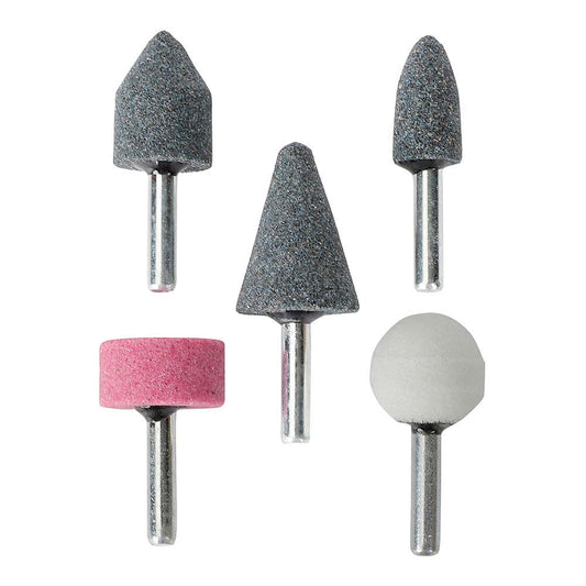 CabeÃ§as de rebolo mini, haste Ã¸6 mm, jogo 5 peÃ§as_0