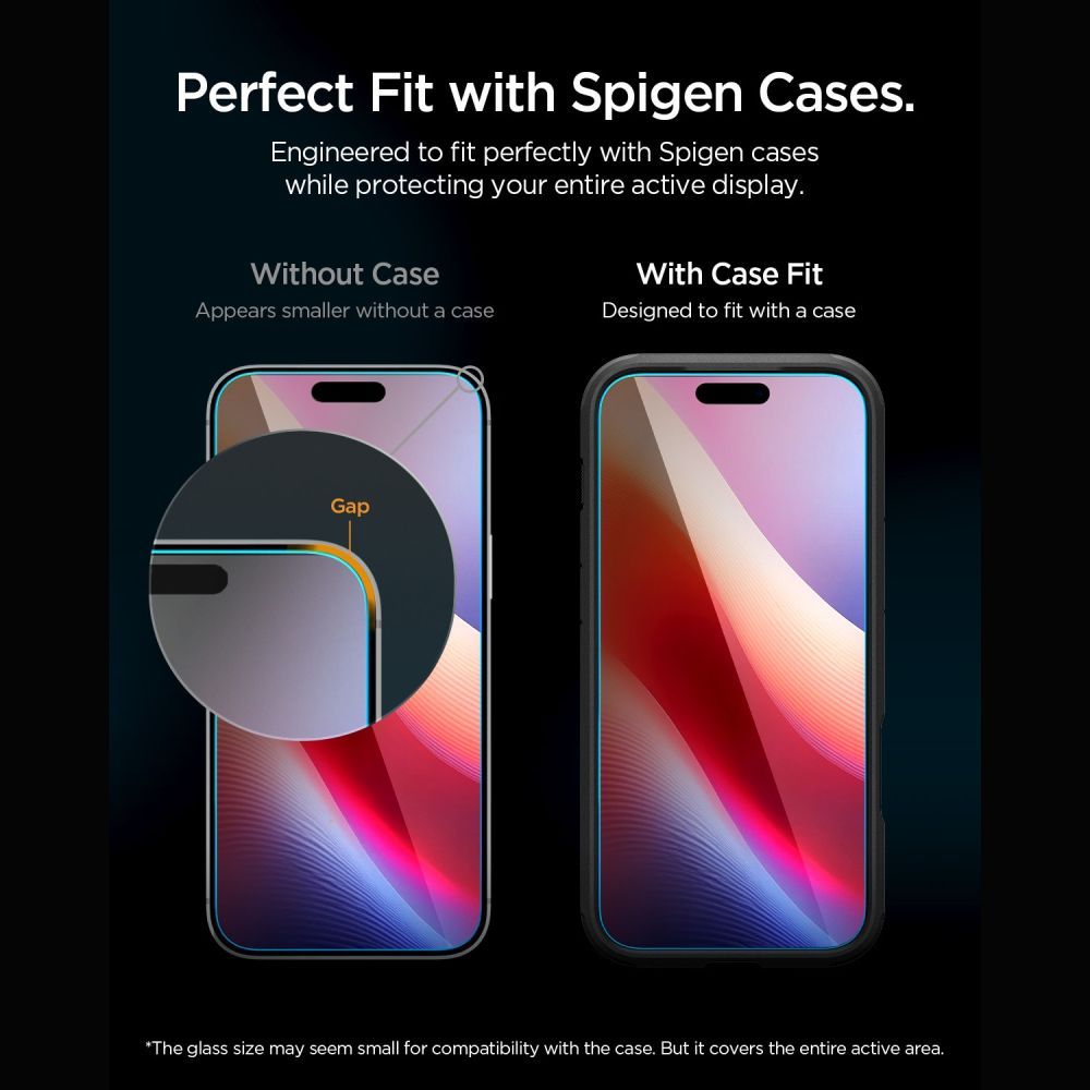 Spigen Glas.tR EZ Fit Pro HD AC 2-Pack Tempered Glass for iPhone 18 Pro / 17 Pro / 17 / 16 Pro_9