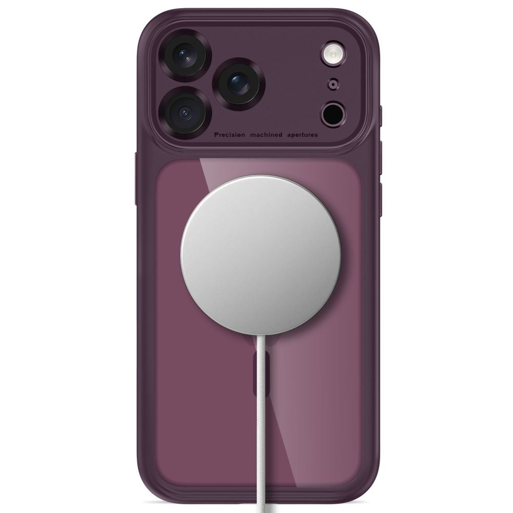 Tech-Protect MagPeak MagSafe CC Case for iPhone 18 Pro / 17 Pro - Clear Burgundy_3