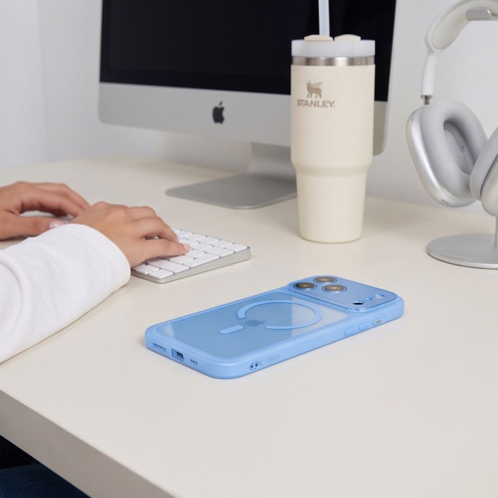 Tech-Protect MagPeak MagSafe CC Case for iPhone 18 Pro / 17 Pro - Clear Blue_4