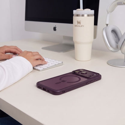 Tech-Protect MagPeak MagSafe CC Case for iPhone 18 Pro Max / 17 Pro Max - Clear Burgundy_6