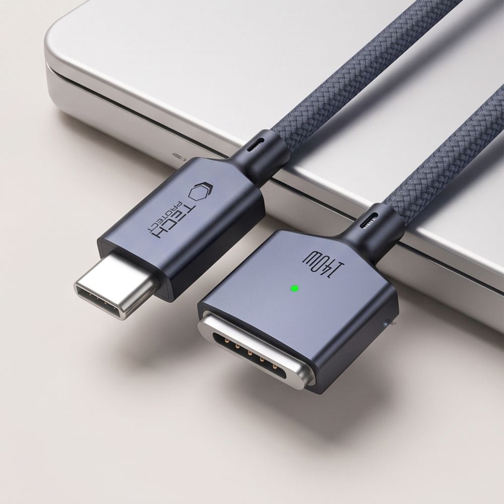 Tech-Protect MMC01 Ultraboost USB-C / MagSafe 3 140W 300cm Cable for MacBook - Navy Blue_4