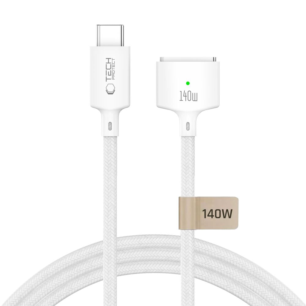 Tech-Protect MMC01 Ultraboost USB-C / MagSafe 3 140W 300cm Cable for MacBook - White_0