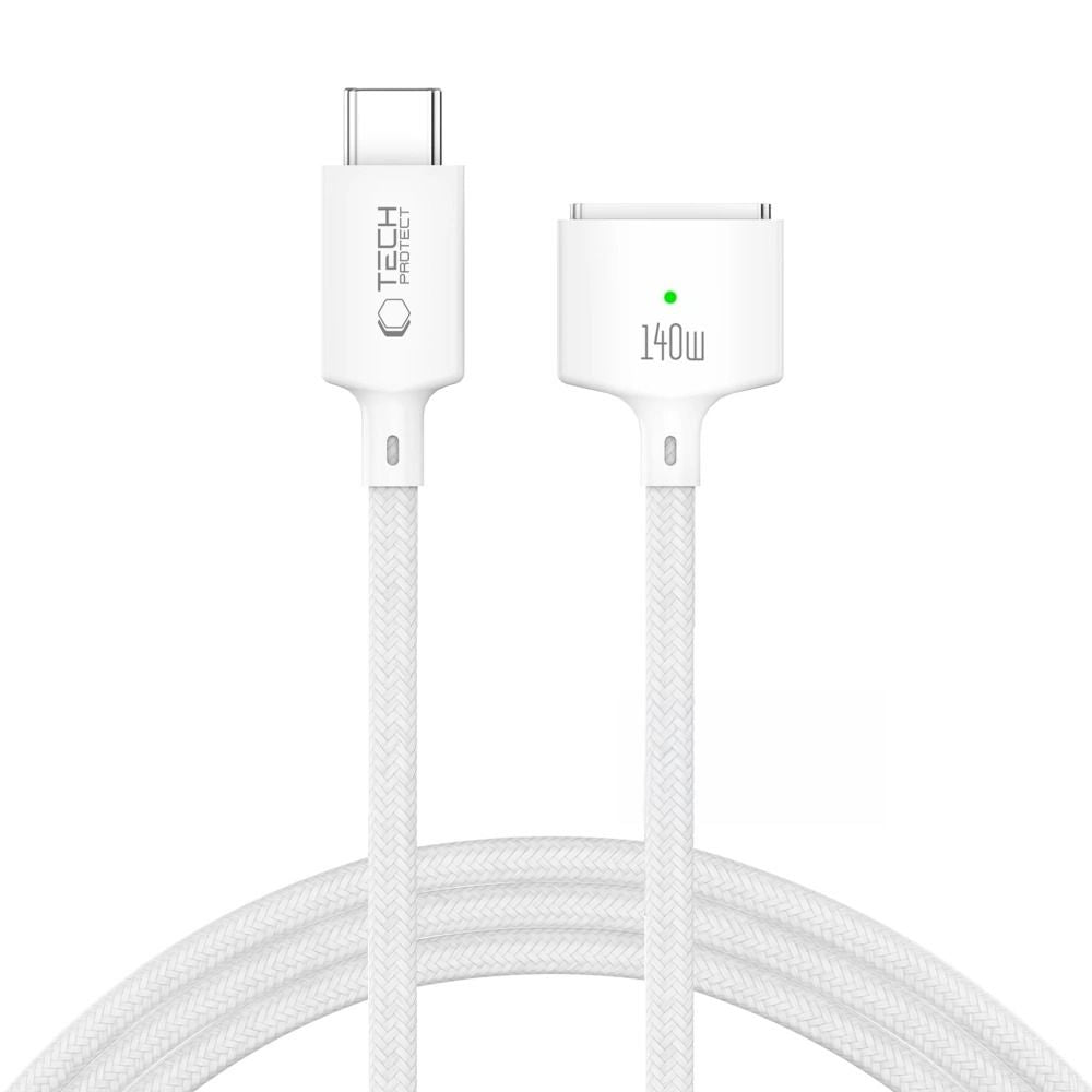 Tech-Protect MMC01 Ultraboost USB-C / MagSafe 3 140W 300cm Cable for MacBook - White_1