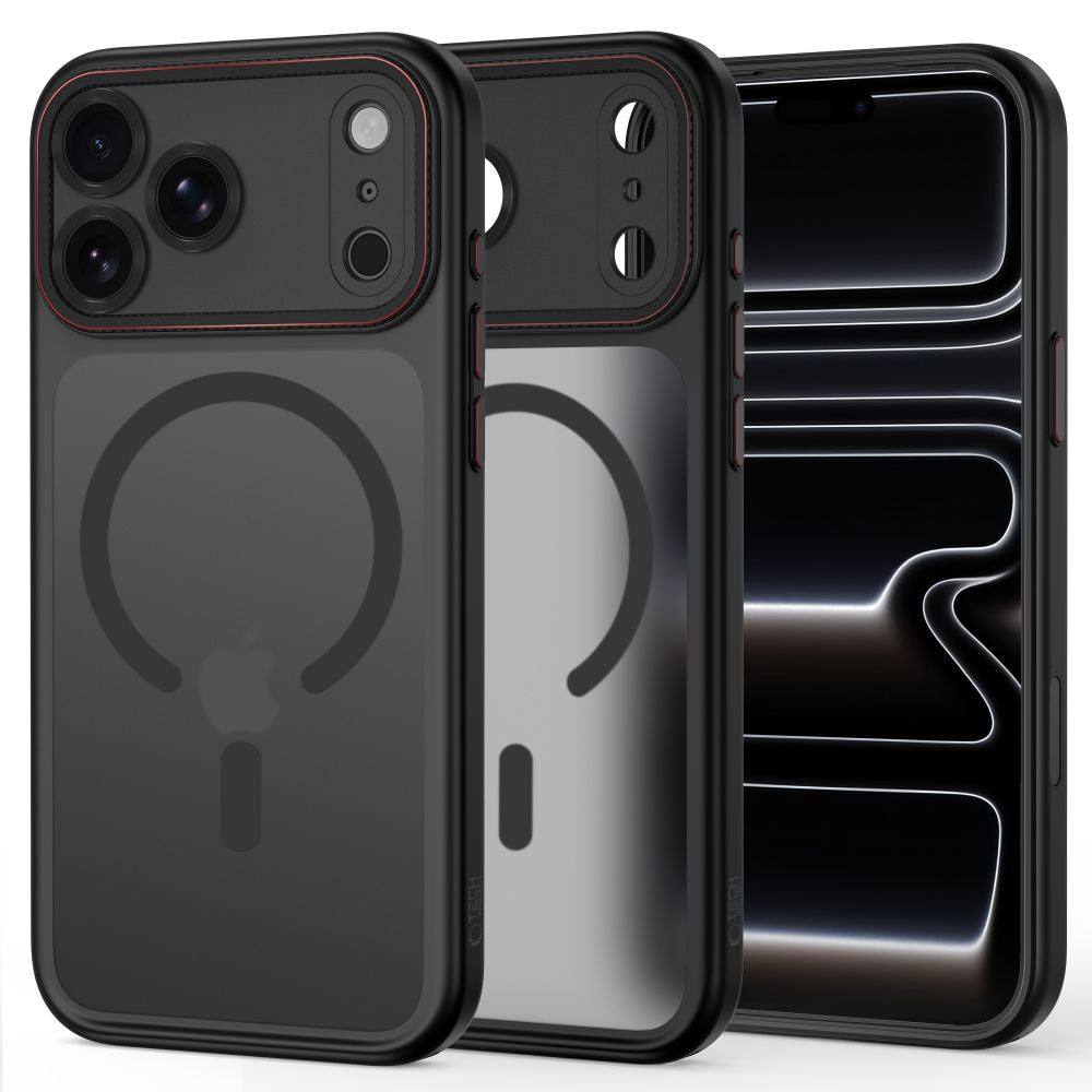 Tech-Protect MagCam MagSafe Case for iPhone 18 Pro Max / 17 Pro Max - Matte Black and Red_0