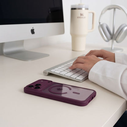 Tech-Protect MagOne CC MagSafe Case + Tempered Glass 2-Pack for iPhone 18 Pro / 17 Pro - Clear Burgundy_11