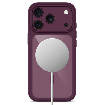 Tech-Protect MagOne CC MagSafe Case + Tempered Glass 2-Pack for iPhone 18 Pro / 17 Pro - Clear Burgundy_4