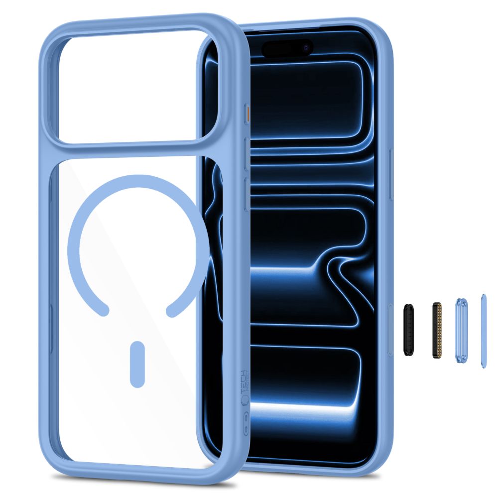 Tech-Protect MagOne CC MagSafe + Tempered Glass 2-Pack Case for iPhone 18 Pro / 17 Pro - Transparent Blue_1