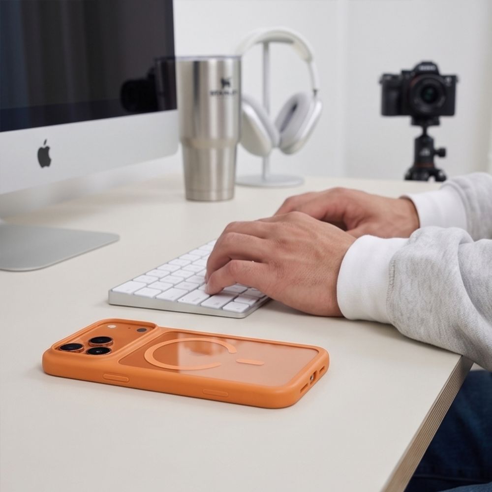 Tech-Protect MagOne CC MagSafe Case + Tempered Glass 2-Pack for iPhone 18 Pro Max / 17 Pro Max - Transparent Orange_11