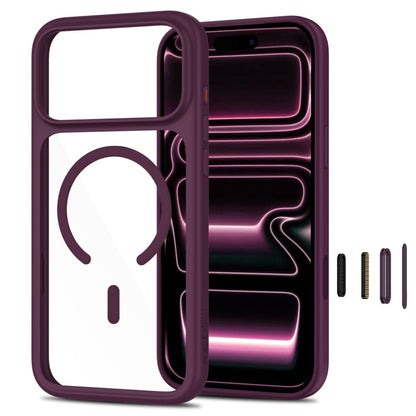 Tech-Protect MagOne CC MagSafe Case + Tempered Glass 2-Pack for iPhone 18 Pro Max / 17 Pro Max - Clear Burgundy_1