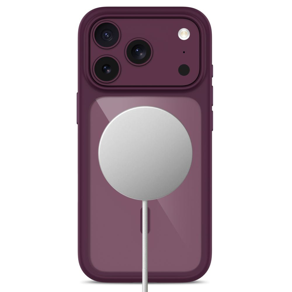Tech-Protect MagOne CC MagSafe Case + Tempered Glass 2-Pack for iPhone 18 Pro Max / 17 Pro Max - Clear Burgundy_4