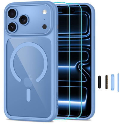Tech-Protect MagOne CC MagSafe Case + Tempered Glass 2-Pack for iPhone 18 Pro Max / 17 Pro Max - Clear Blue_0