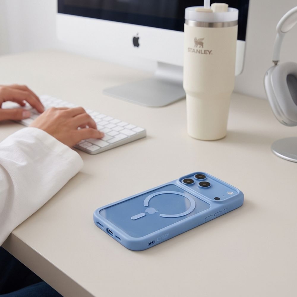 Tech-Protect MagOne CC MagSafe Case + Tempered Glass 2-Pack for iPhone 18 Pro Max / 17 Pro Max - Clear Blue_11