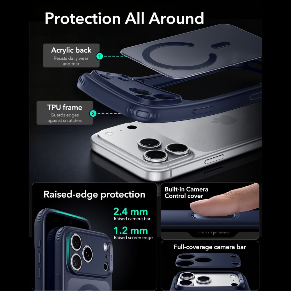 ESR Classic Hybrid MagSafe case for iPhone 18 Pro Max / 17 Pro Max - frosted blue_3