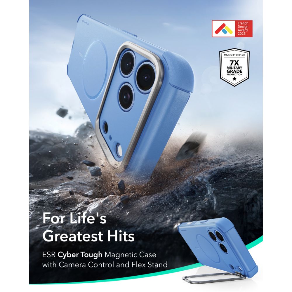 ESR Cyber ​​Tough Kickstand MagSafe Case for iPhone 18 Pro Max / 17 Pro Max - Light Blue_1