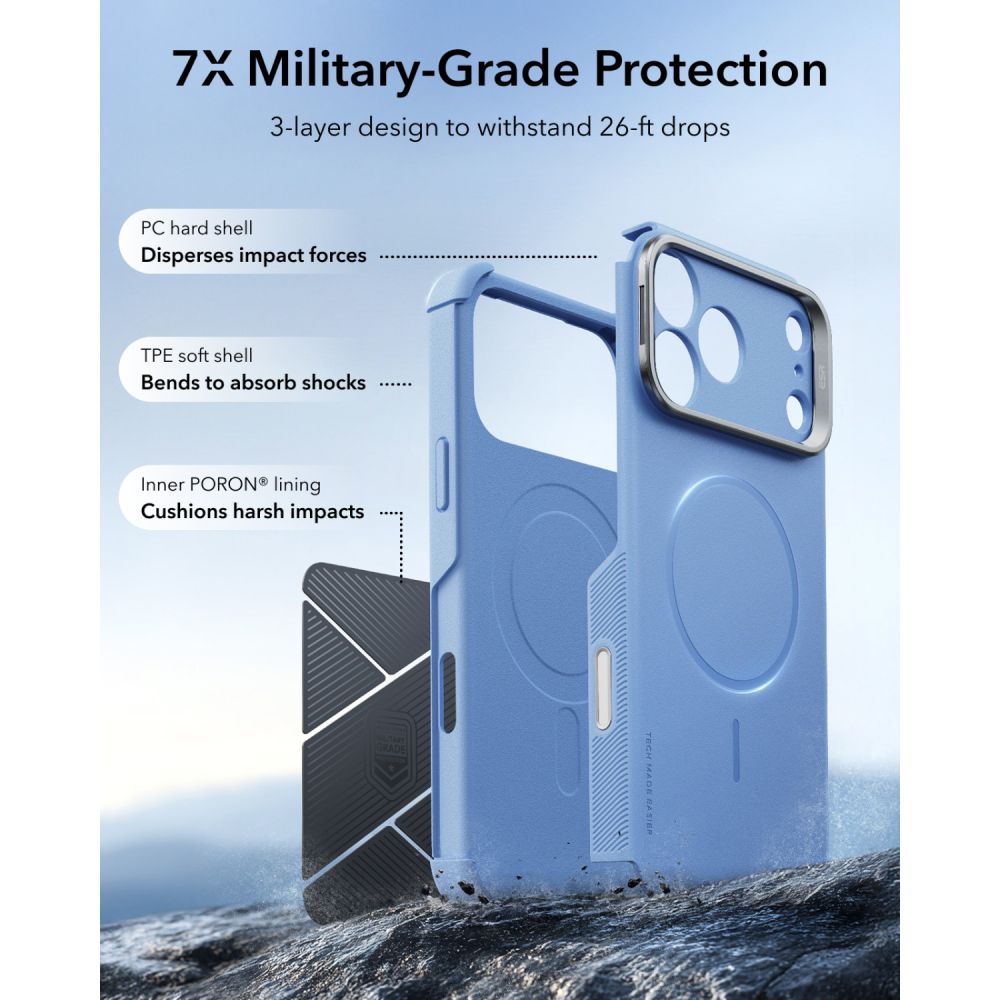 ESR Cyber ​​Tough Kickstand MagSafe Case for iPhone 18 Pro Max / 17 Pro Max - Light Blue_2