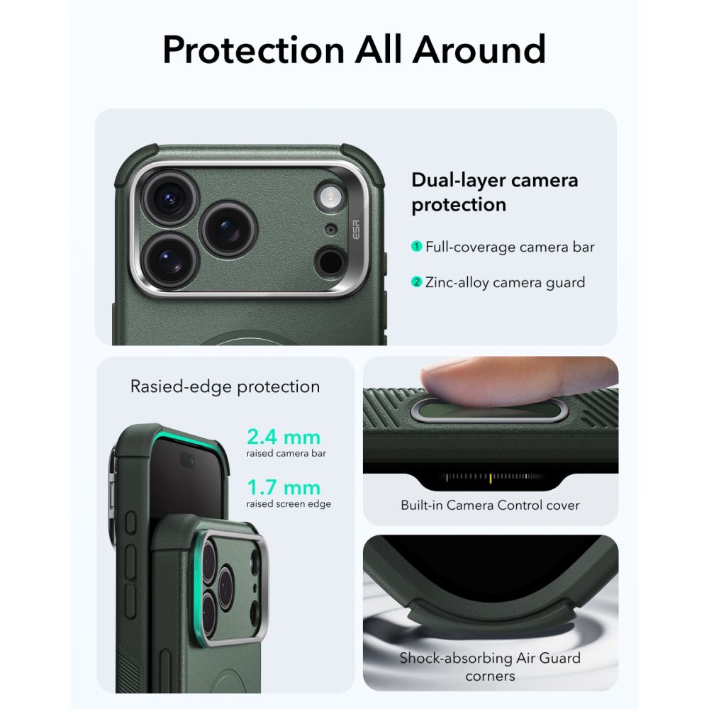 ESR Cyber ​​Tough Kickstand MagSafe Case for iPhone 18 Pro Max / 17 Pro Max - Green_4