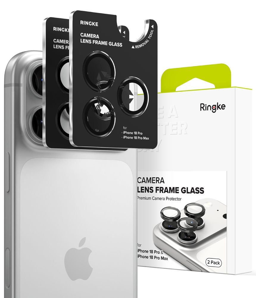 Ringke Camera Frame Protector 2-Pack Tempered Glass for iPhone 18 Pro / Pro Max - Black_0