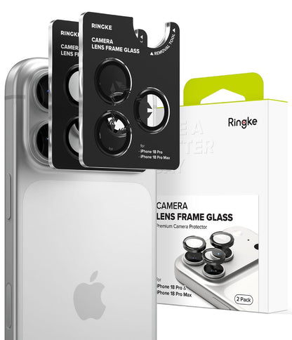 Ringke Camera Frame Protector 2-Pack Tempered Glass for iPhone 18 Pro / Pro Max - Black_0
