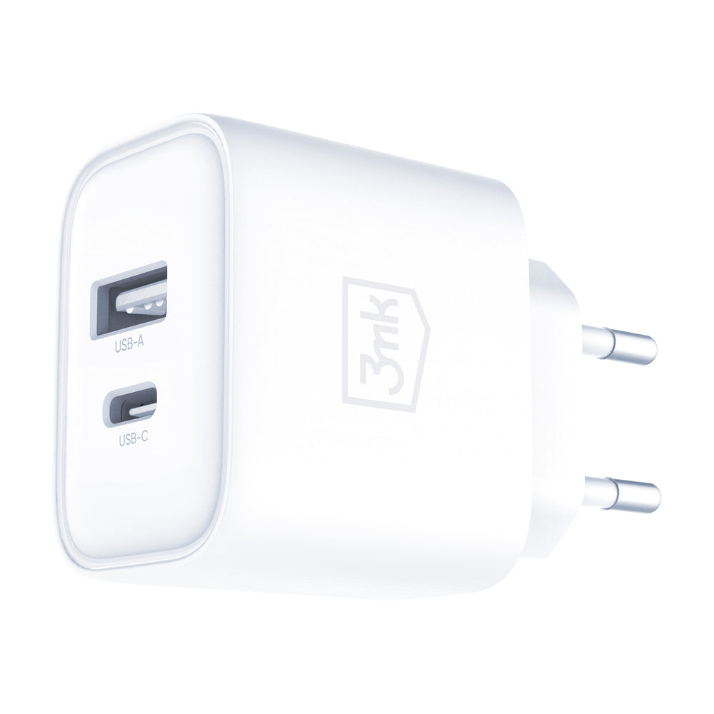 3mk DualCharge 20W PD3.0 QC 3.0 PPS USB 1A1C Wall Charger - White_10