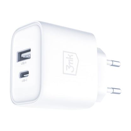 3mk DualCharge 20W PD3.0 QC 3.0 PPS USB 1A1C Wall Charger - White_3