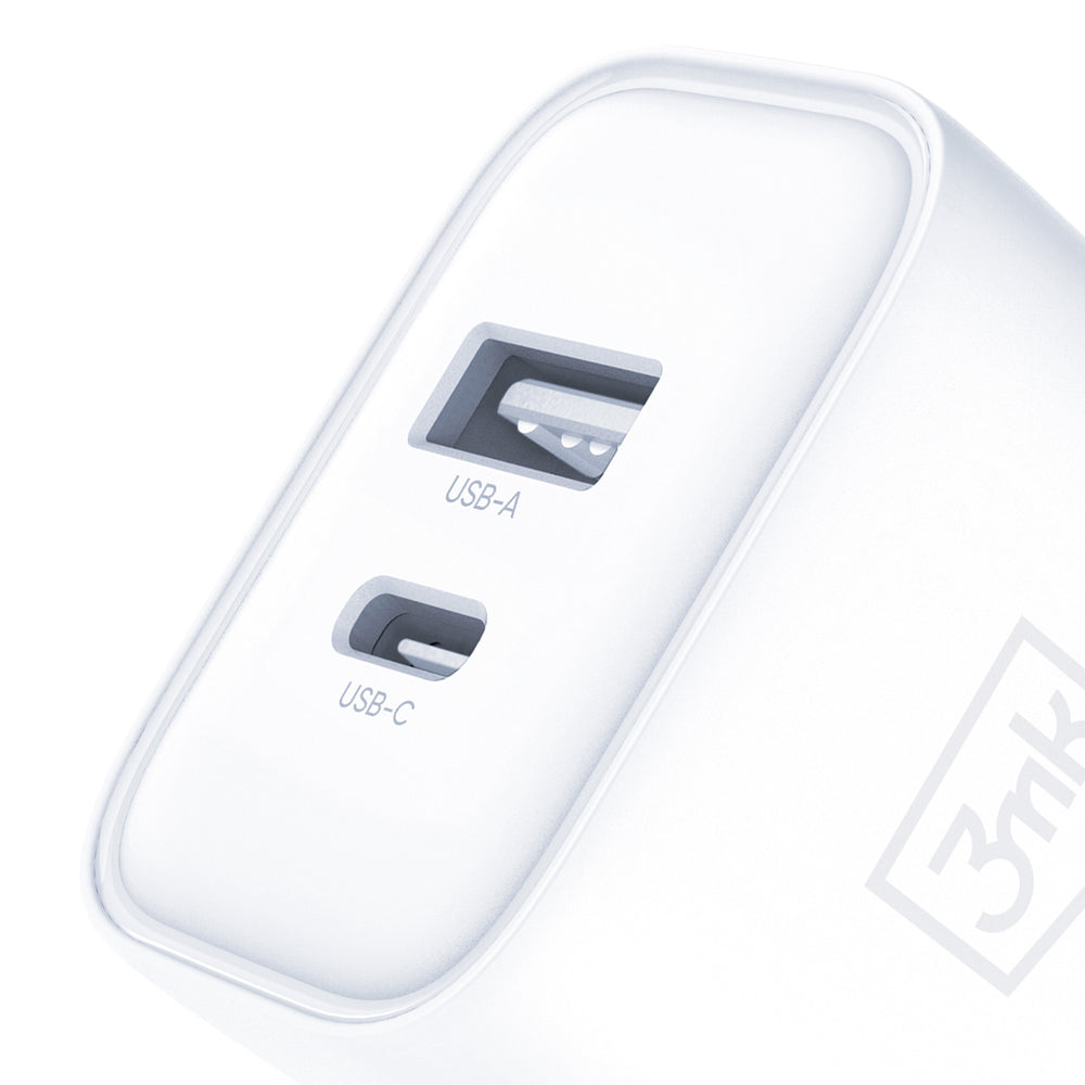 3mk DualCharge 20W PD3.0 QC 3.0 PPS USB 1A1C Wall Charger - White_6