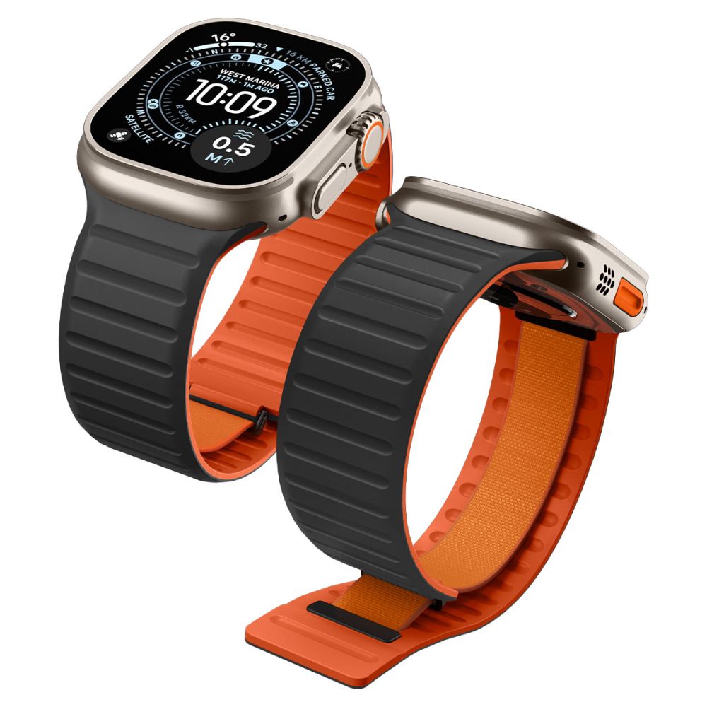 Spigen Athlex Air M Strap for Apple Watch 44/45/46/49 mm - Black and Orange_0
