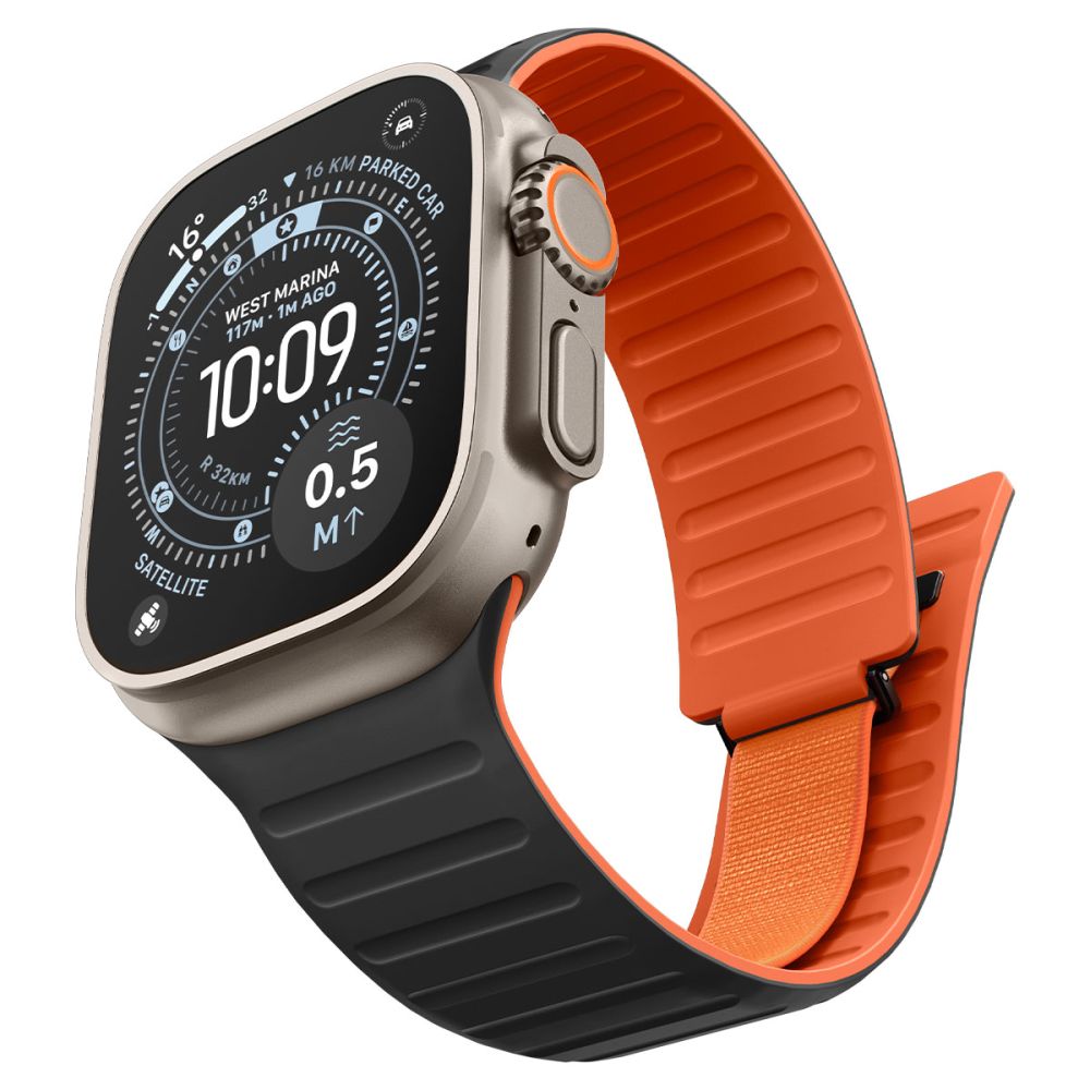 Spigen Athlex Air M Strap for Apple Watch 44/45/46/49 mm - Black and Orange_1