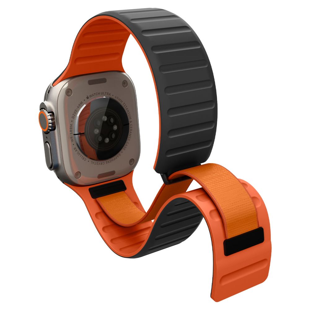 Spigen Athlex Air M Strap for Apple Watch 44/45/46/49 mm - Black and Orange_3
