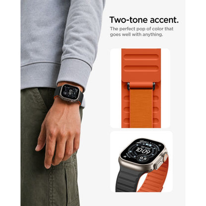 Spigen Athlex Air M Strap for Apple Watch 44/45/46/49 mm - Black and Orange_8