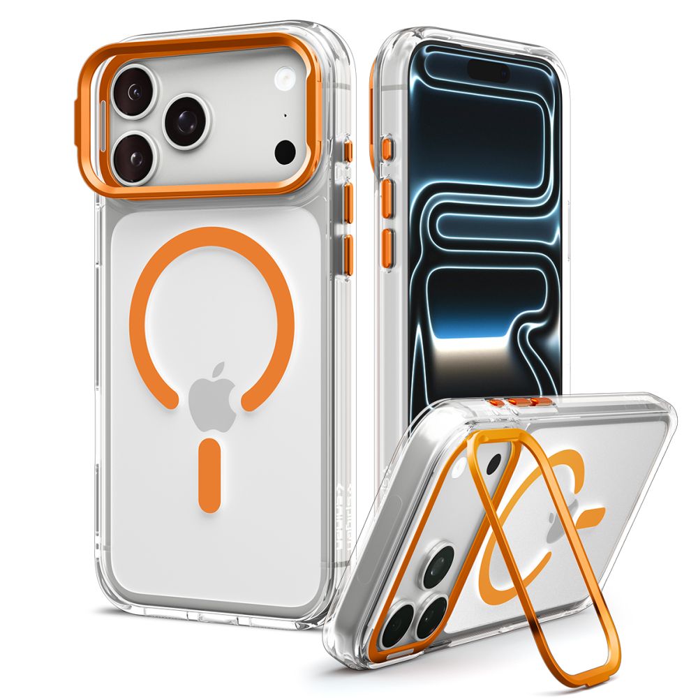 Hard Case Spigen Ultra Hybrid Optik S com MagSafe para Apple iPhone 18 Pro / 17 Pro / Laranja Transparente / ACS11923_1