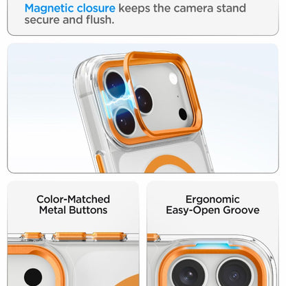 Hard Case Spigen Ultra Hybrid Optik S com MagSafe para Apple iPhone 18 Pro / 17 Pro / Laranja Transparente / ACS11923_6