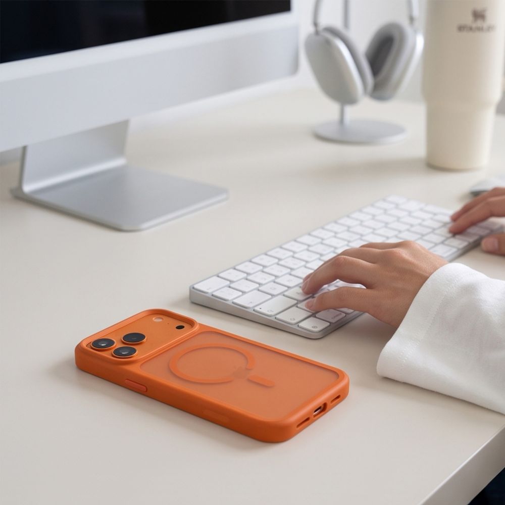 Tech-Protect Magmat Magsafe CC case for iPhone 18 Pro / 17 Pro - matte orange_5