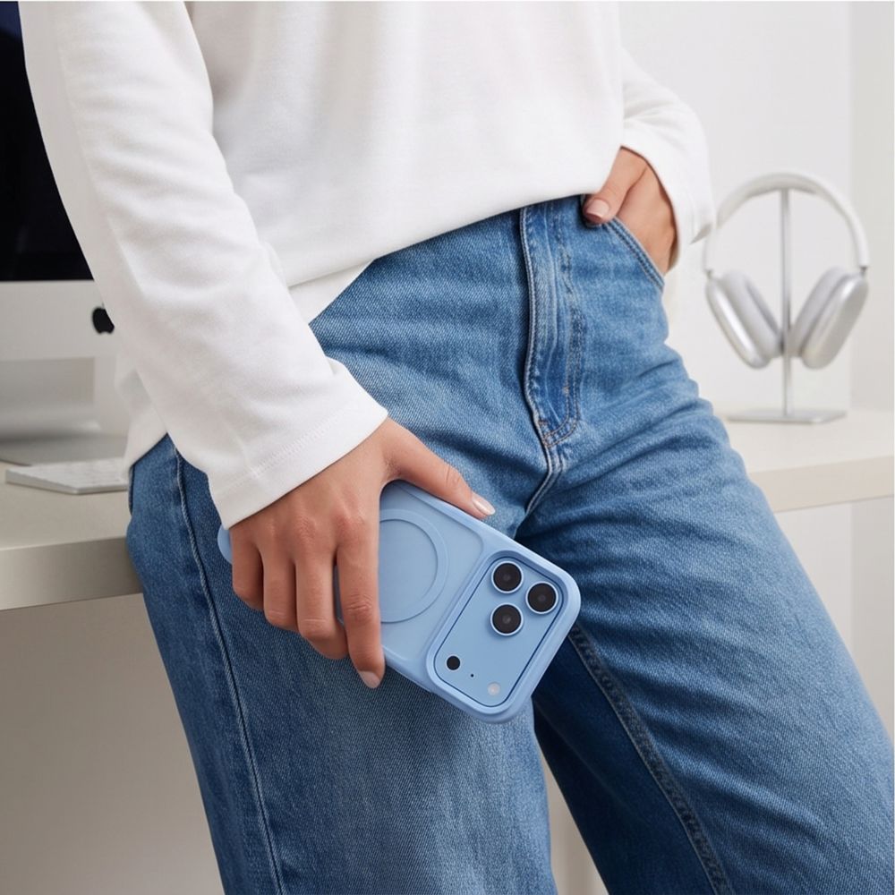 Tech-Protect Magmat Magsafe CC Case for iPhone 18 Pro / 17 Pro - Light Blue Matte_6