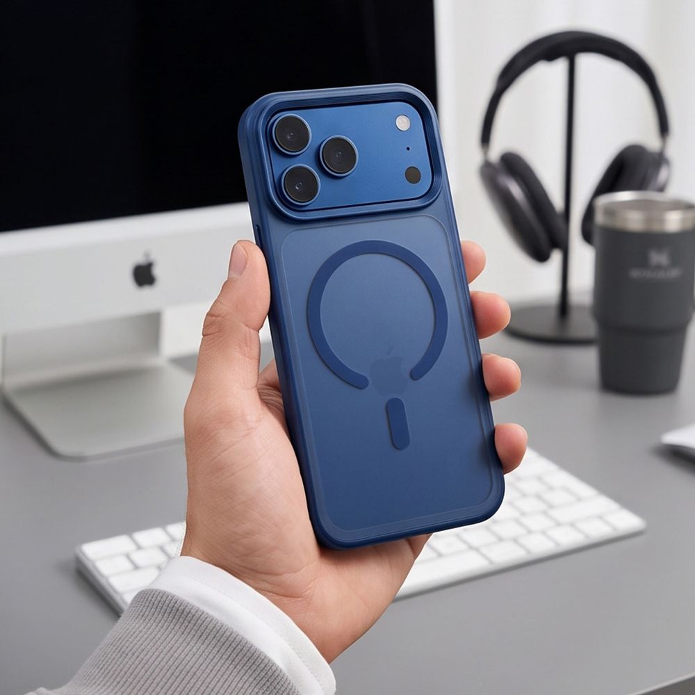 Tech-Protect Magmat Magsafe CC Case for iPhone 18 Pro Max / 17 Pro Max - Matte Navy Blue_4