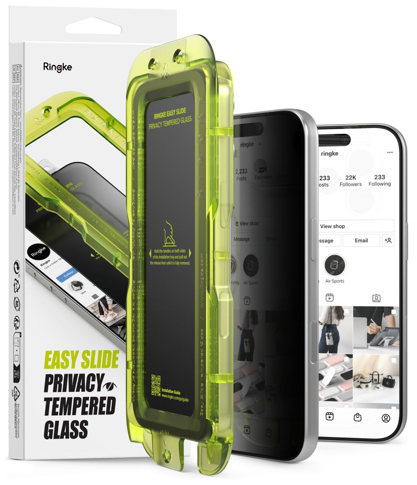 Ringke Easy Slide Privacy 2-Pack Tempered Glass for iPhone 18 Pro Max_0