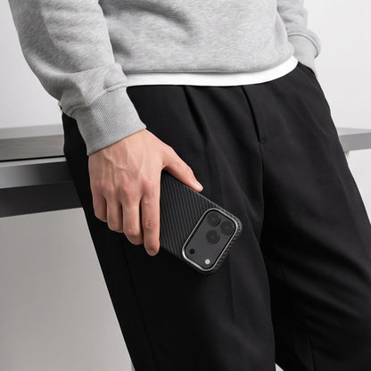 Tech-Protect Ion Carbon MagSafe Case for iPhone 18 Pro / 17 Pro - Black &amp; Silver_5