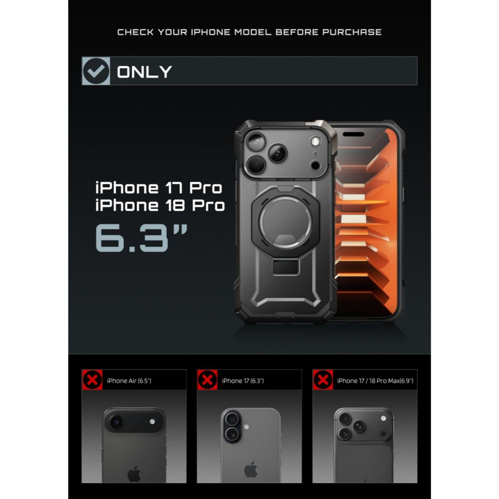 Supcase UB Grip Mag MagSafe Case for iPhone 18 Pro / 17 Pro - Black_3