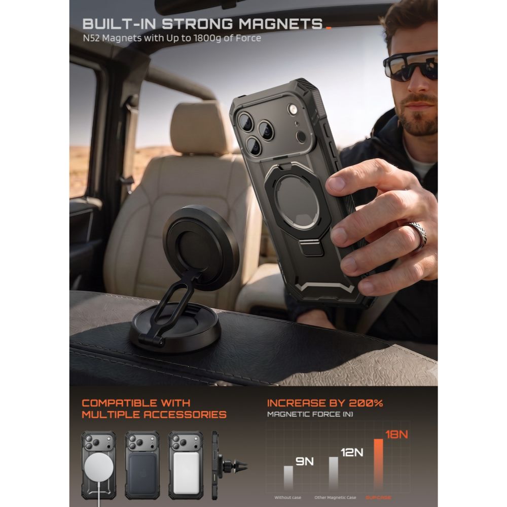 Supcase Grip Pro Mag MagSafe Case for iPhone 18 Pro / 17 Pro - Black_10