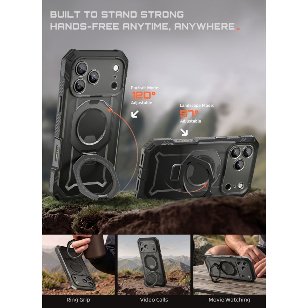 Supcase Grip Pro Mag MagSafe Case for iPhone 18 Pro / 17 Pro - Black_7