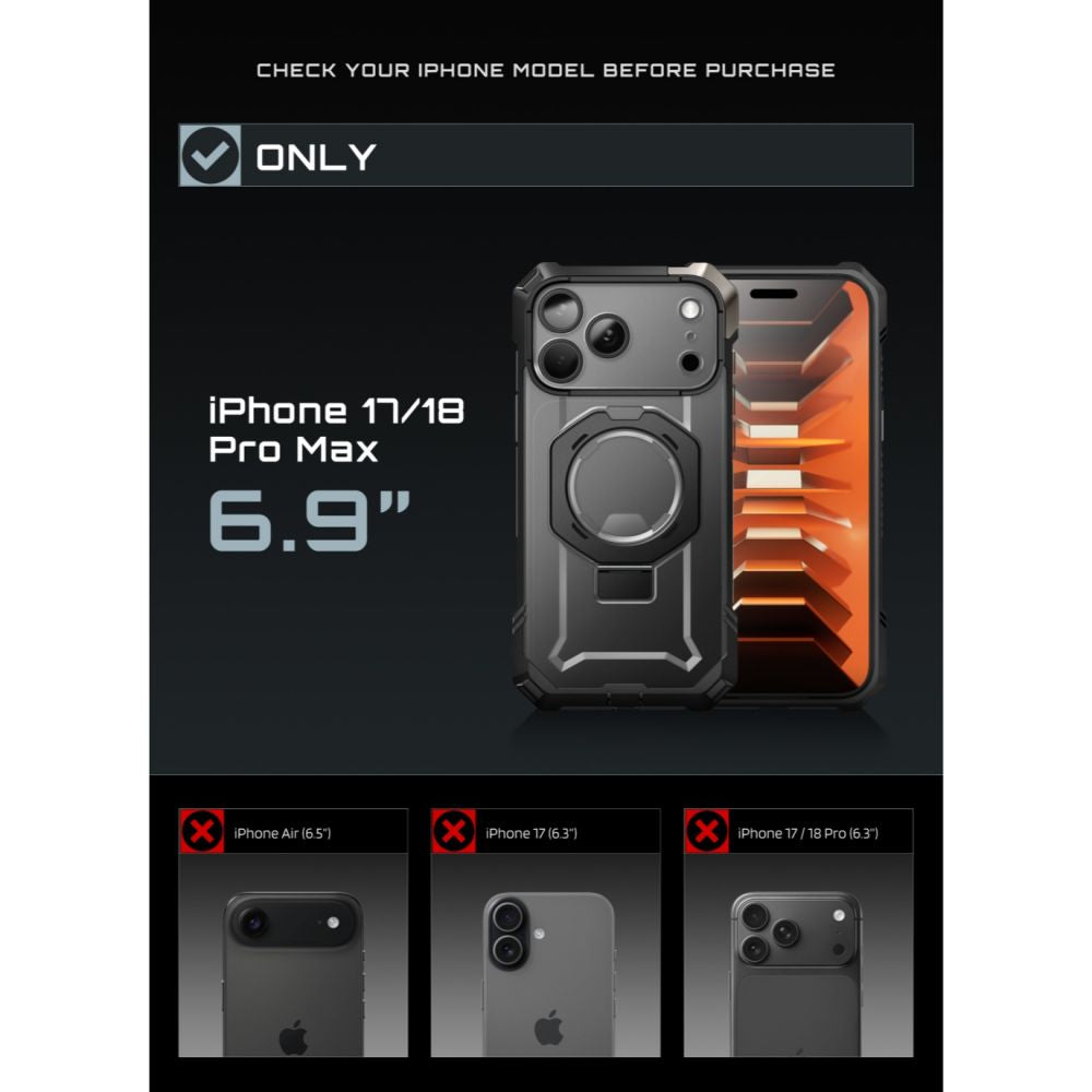 Supcase UB Grip Mag MagSafe Case for iPhone 18 Pro Max / 17 Pro Max - Black_4