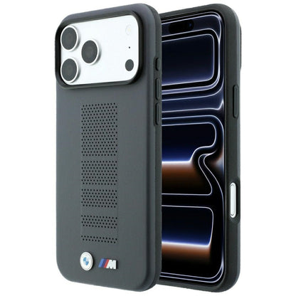 BMW M Blue Perfo Metal Logo MagSafe Case for iPhone 18 Pro / 17 Pro - Gray_0