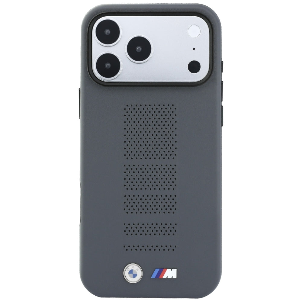 BMW M Blue Perfo Metal Logo MagSafe Case for iPhone 18 Pro / 17 Pro - Gray_2