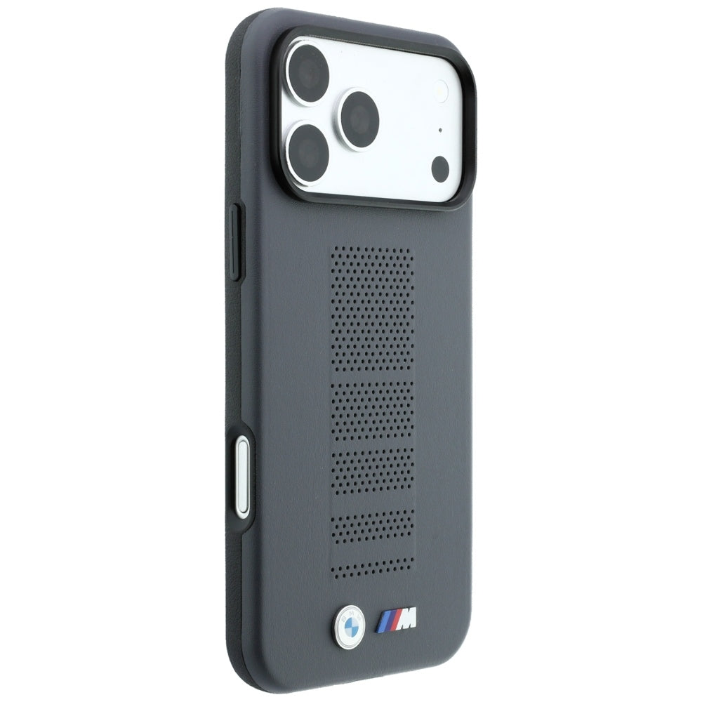 BMW M Blue Perfo Metal Logo MagSafe Case for iPhone 18 Pro / 17 Pro - Gray_3