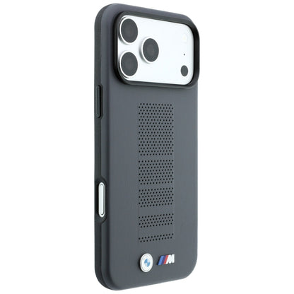 BMW M Blue Perfo Metal Logo MagSafe Case for iPhone 18 Pro / 17 Pro - Gray_3